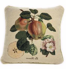 DaDa Apple Fruit Floral Country Farm Beige Throw Pillow Cush